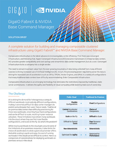 GigaIO FabreX & NVIDIA Base Command Manager - GigaIO