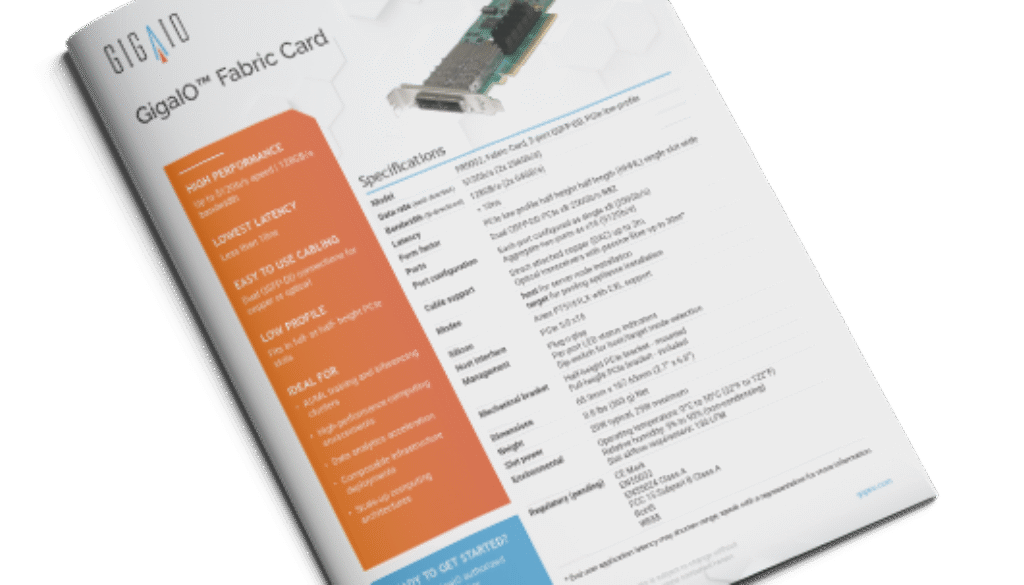 GigaIO Data Sheet for Fabric Card